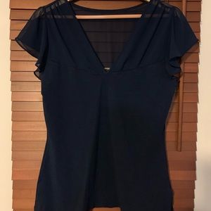 Large Express Navy V-Neck Dress Top
